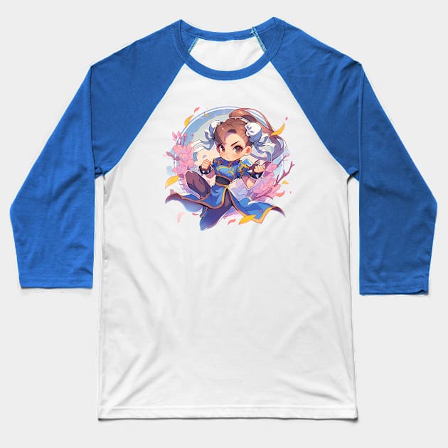 chun li Baseball T-Shirt by dorapeterx